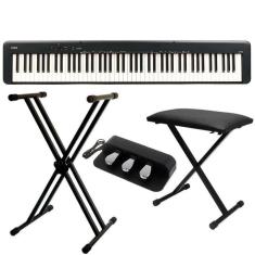 Imagem de Piano Digital Casio CDP-S160 Preto + Suporte Duplo + Banqueta + Pedal SP-34