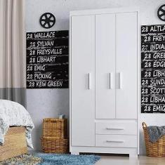 Imagem de Guarda Roupa Casal 3 Portas 2 Gavetas Primacy Batrol Móveis Branco