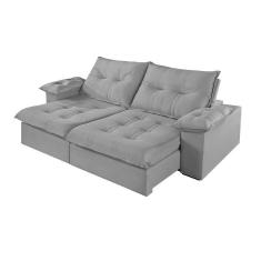 Imagem de Sofá 5 Lugares Retrátil E Reclinável Martins M-183 Veludo Cinza