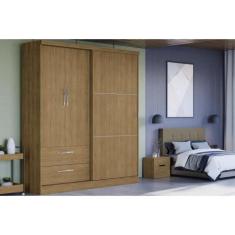 Imagem de Guarda Roupa Solteiro 3 Portas (1 De Correr) E 2 Gavetas C533 Freijó -