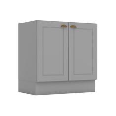 Imagem de Balcão De Cozinha  Americana C/ 2 Portas S/ Tampo 80cm Cinza - Henn