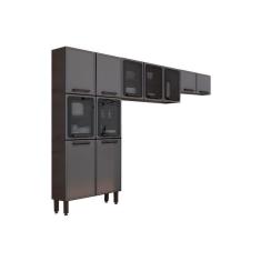 Imagem de Cozinha Compacta Estilo 3 Peças (2 Armários + 1 Paneleiro) Cpt86 Cinza/grafite - Bertolini