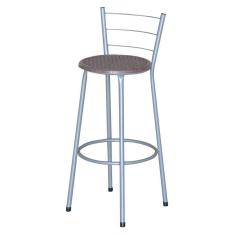 Imagem de Banqueta Alta Epoxi Cinza Retro Cinza