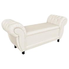 Imagem de Recamier Baú Grécia 1,40 m Linho Areia A27 D'Rossi - DROSSI