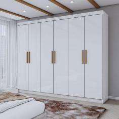 Imagem de Guarda-Roupa Casal Aurora 6 Portas 2 Gavetas Branco Neve - Panorama Móveis