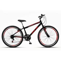 Imagem de Bicicleta Aro 26 KLS Sport Gold Rebaixado V-Brake Mtb 21V, Preto, Verm