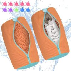 Imagem de Bolsa para máquina de lavar sapatos, kit de limpeza de tênis para tênis de ginástica e sapatilhas, bolsa de lavanderia com design de proteção com zíper, tamanho grande para sapatos femininos,