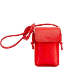 Imagem de Bolsa Crossbody Leopoldine Vermelha em Couro Legítimo com Bolso Externo-Feminino