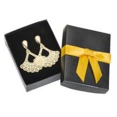 Imagem de Brinco Ouro 18K Banhado Feminino Bordado Manu Ibiza - Grande