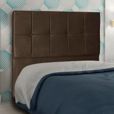 Imagem de Cabeceira Casal 1,95M Lisboa Suede Marrom Dal Poz Estofados