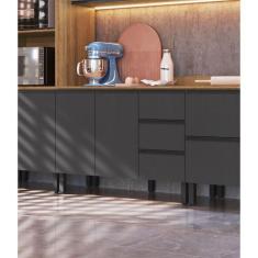 Imagem de Balcão De Cozinha Para Pia 120 Cm 2 Portas 3 Gavetas Quiditá