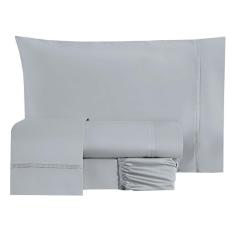Imagem de Jogo Cama Lençol Essencial King 200 Fios 4 Peças Cinza