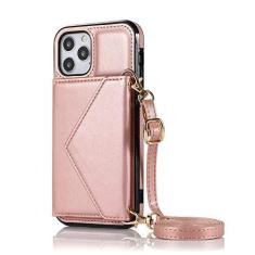 Imagem de Capa de telefone para iphone 13 mini capa de couro para iphone 12 pro max cartão moda cordão capa protetora para iphone 7 plus 8 6 se2020 xr x, ouro rosa, para iphone xr