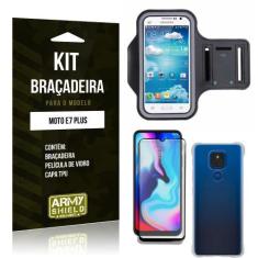 Imagem de Kit Moto E7 Plus Braçadeira + Capinha Anti Impacto + Película de Vidro