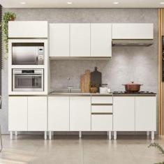 Imagem de Cozinha Completa Angela 11 Portas 3 Gavetas 100% Mdf Bianco Tok/off White Cetim