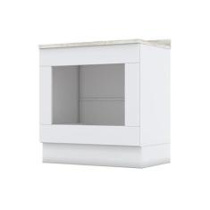 Imagem de Balcão de Cozinha Para Forno de Embutir com Tampo Emily Branco/Calcare