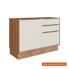 Imagem de Balcão de Cozinha Ten 1 PT 3 GV Freijó e Argila 120 cm