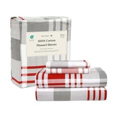 Imagem de LANE LINEN Lençóis de flanela de algodão Queen Size – Escovado para maciez extra – Conjunto de lençóis Queen Size 100% algodão durável – Lençóis de inverno de flanela quente, Queen Size, lençóis Queen