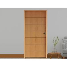 Imagem de Kit Porta de Madeira 210x62cm Batente 14cm Fechadura Taco de Golf Belissima 2 Hale Esquadrias Imbuia