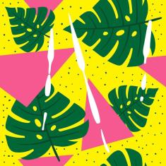 Imagem de Papel De Parede Adesivo Tropical Abstrato N07115 Rl 0,58X3M