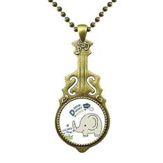 Imagem de DIYthinker Dream Cloud Colar com elefante  animal antigo joia musical pingente de guitarra