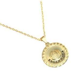 Imagem de Colar Cordão Profissão Engenharia Medalha Folheado 18k