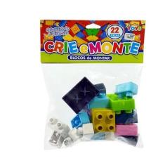 Brinquedo Blocos De Montar Educativo Bloc Slim 176 Peças