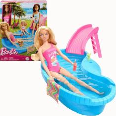 Imagem de Boneca Barbie Com Maiô Rosa Dia De Piscina 3+ Mattel