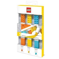 Imagem de Lego Papelaria 3 Marcadores marcadores de marcadores de construção com tijolos de construção 4x2 - Amarelo, Laranja, Azul