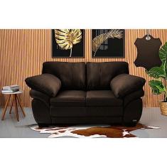 Imagem de Sofá de Couro Legítimo 2 Lugares 1,60m Cama Inbox Monterrey Marrom