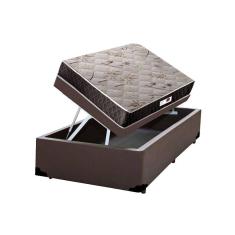 Imagem de Cama Box Baú Solteiro Colchão Mola Bonnel Belos Sonhos + Box Poliéster 61x88x188