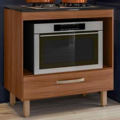 Imagem de Armário De Cozinha Para Cooktop 1 Gaveta Avelã - Nicioli