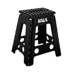 Imagem de Banqueta Plástica Dobrável Preta Altura 45cm Até 150Kg Kala