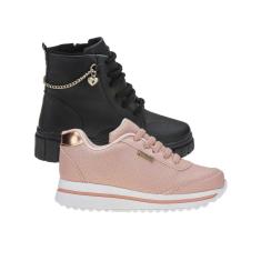 Imagem de Tenis Menina e Botinha Infantil - KIT 2 PARES Tam 24 ao 34-Feminino