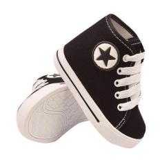 Imagem de Tênis Infantil Estrela Lateral Unissex Menina Menino Preto - LVB BABY,