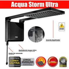 Imagem de Chuveiro Lorenzetti Eletrico A Gas Preto Acqua Storm Ultra 220V 7800W