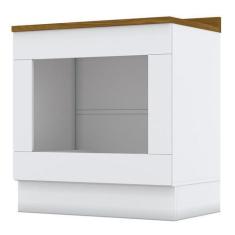 Imagem de Balcão Forno De Embutir 80cm Americana Branco Com Tampo Nature - Móvei