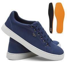 Imagem de Tenis Masculino Confortável em lona têxtil LL0271 azul Cor:Azul;Tamanho:41;Genero:Masculino