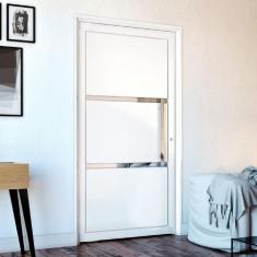 Imagem de Porta de Aço Pivotante 219x108cm com Duas Fechaduras Ideal Crv Esquadrias Branco