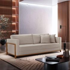 Imagem de Sofá Fixo 3 Lugares Paris Bouclê . Bege