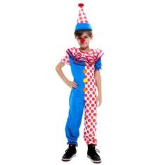 Imagem de Fantasia Infantil Palhaço Alegria Roupa de Circo Com Chapéu e Nariz - 