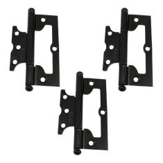 Imagem de 03 Dobradiça Porta Sobrepor Sem Rebaixo Aço Preto