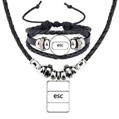 Imagem de Símbolo de teclado Esc Art Deco presente moda colar pulseira conjunto de joias