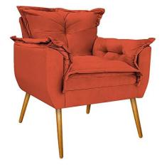 Imagem de Poltrona Opala Palito Mel Suede Terracota - Doce Sonho Móveis
