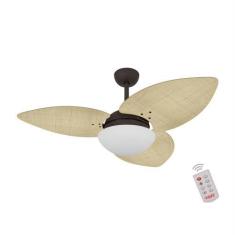 Imagem de Ventilador De Teto Dormamu Marrom Texturizado 3 Pás Palmae Natural 220
