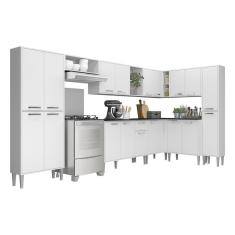 Imagem de Armário De Cozinha Completa 9 Peças Xangai Rock Multimóveis Branco Branco