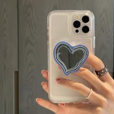 Imagem de Capa macia de silicone transparente para iphone 14 12 13 Pro Max 11 XR X XS 7 8 plus SE 3 Sketch Mirror Love Ring Holder Capa de suporte, A, para iphone 14ProMax