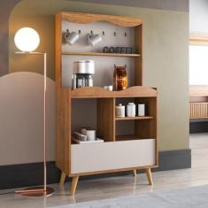 Imagem de Balcão de Cozinha Cantinho do Café Lenon Mel/Off White