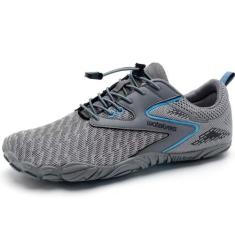 Imagem de WateLves Sapatos aquáticos para homens e mulheres descalços meias aquáticas de secagem rápida ao ar livre calçados esportivos para caiaque, passeios de barco, caminhadas, surfe, caminhada, M - cinza,