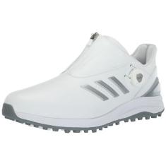 Imagem de adidas Tênis de golfe masculino Solarmotion Spikeless Boa Lightstrike 24, Calçado branco/prata metálico/azul explosão, 42